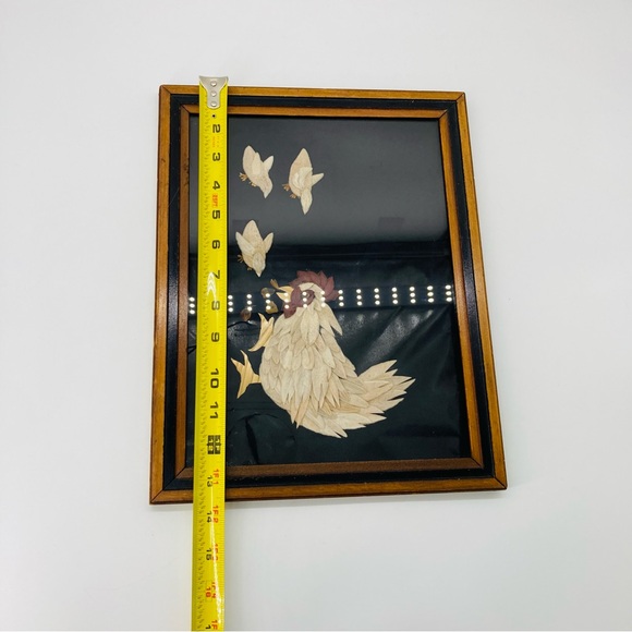 Flower Petal Art Chicken & Chicks Signed Joan Sands 1992 Fair Lea Floral Studio - Picture 14 of 14